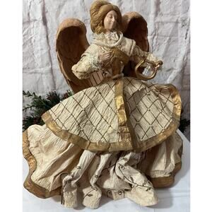 ‘89 Possible Dreams Clothtique 13” Victorian Angel with Harp Tree Topper
